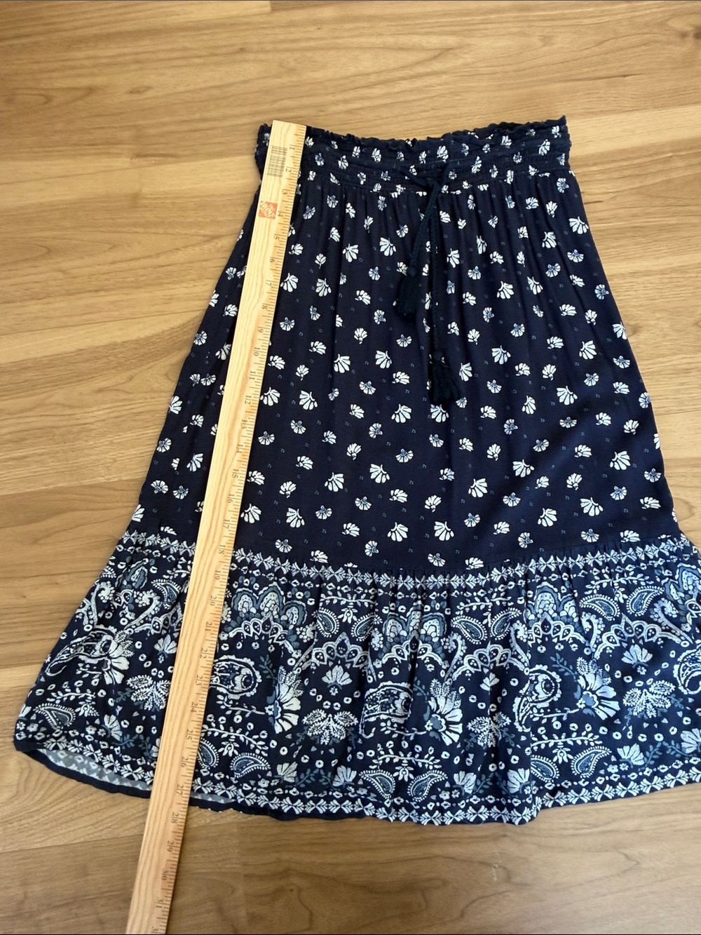 Floral Print Midi Skirt smocked cottagecore - Picture 8 of 11